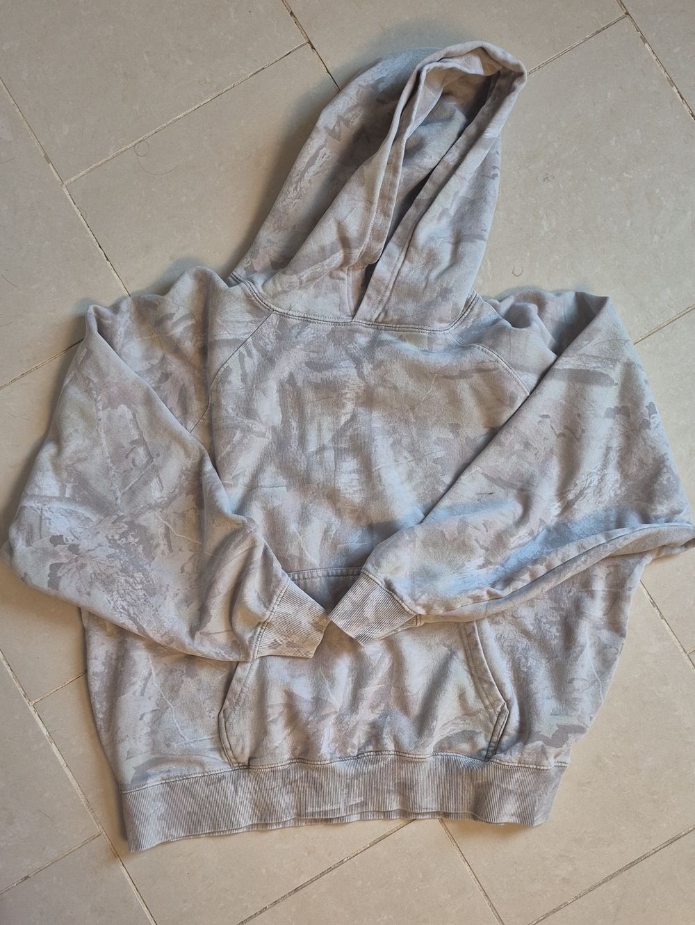 Harlow Women's Washed Light Gray Camo Hoodie